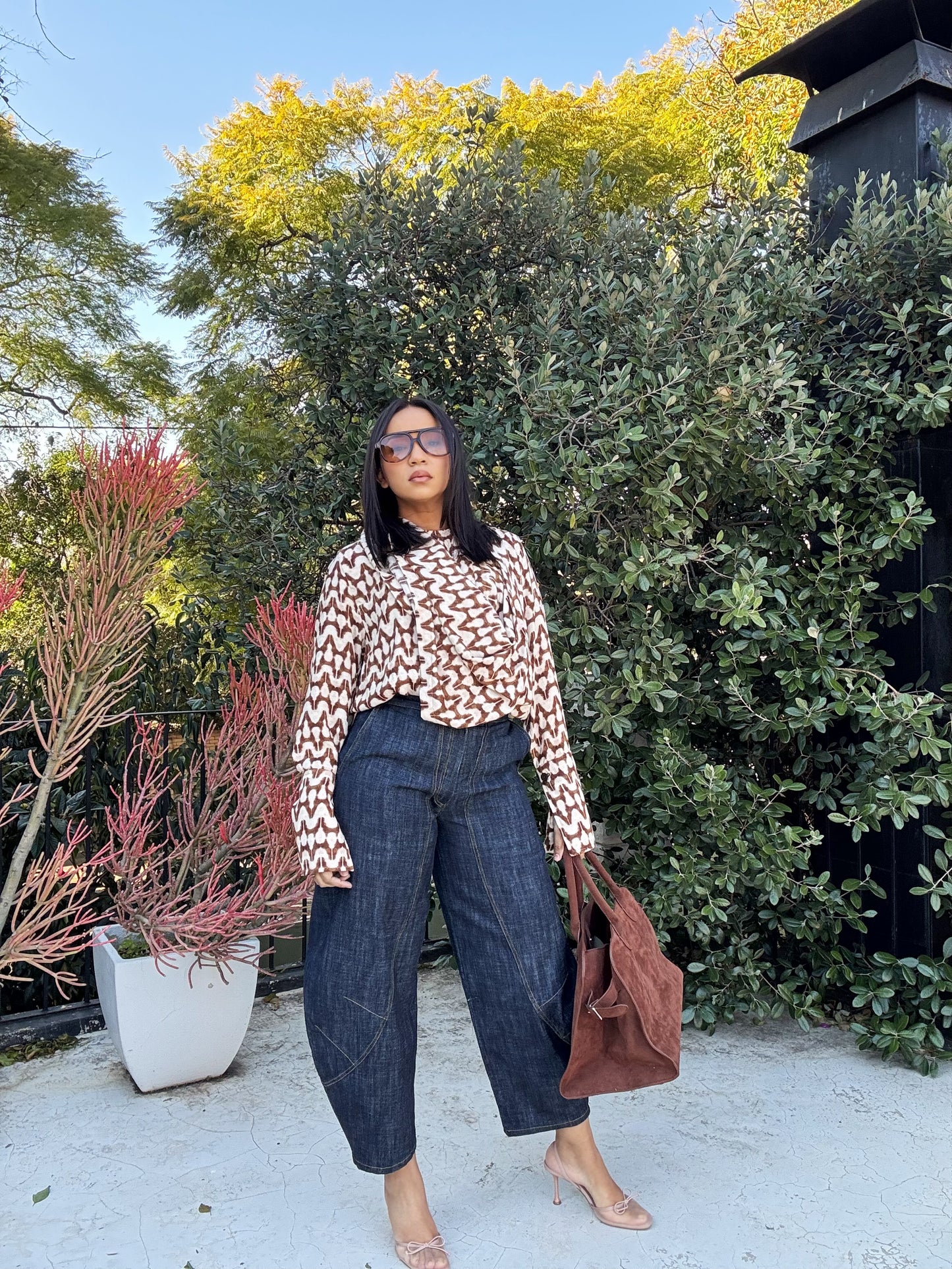 Kaira - Printed Collarless Shirt